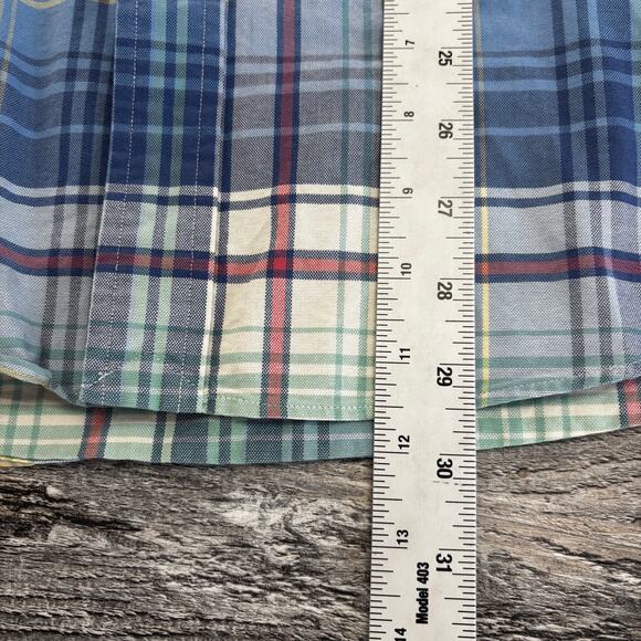 Ralph Lauren Green Blue Tartan Mens L Multi Pony Cotton Oxford Button Down Shir2 - Picture 6 of 10